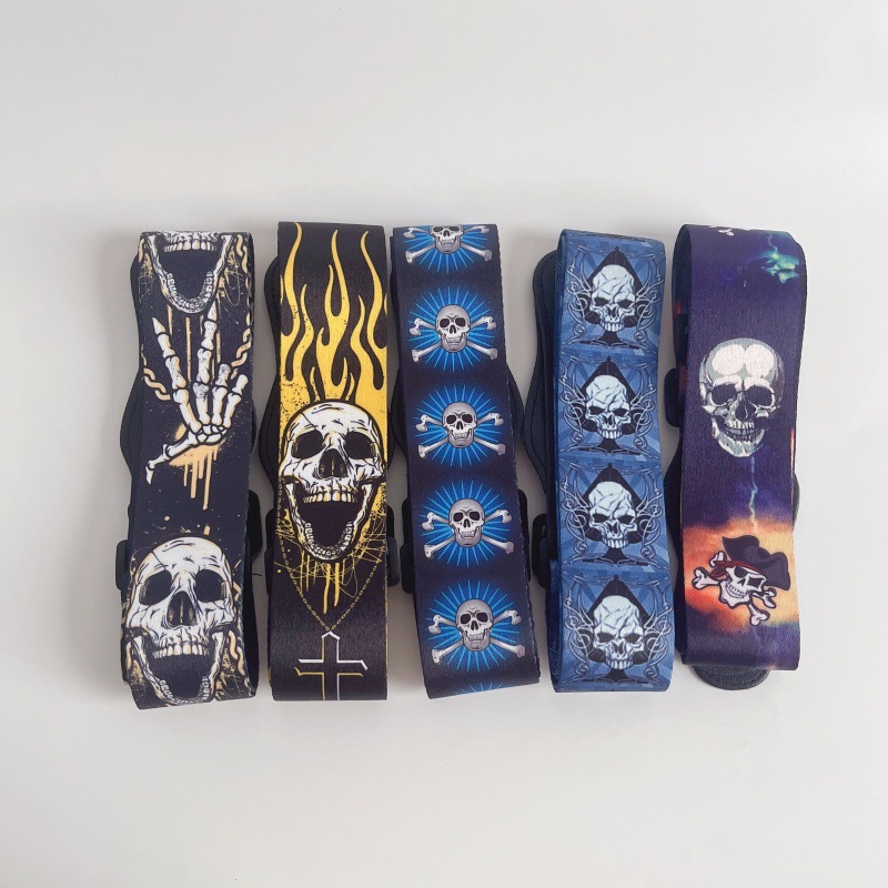 Musical Instrument Poster - 1pcs Skull Print Guitar Strap for