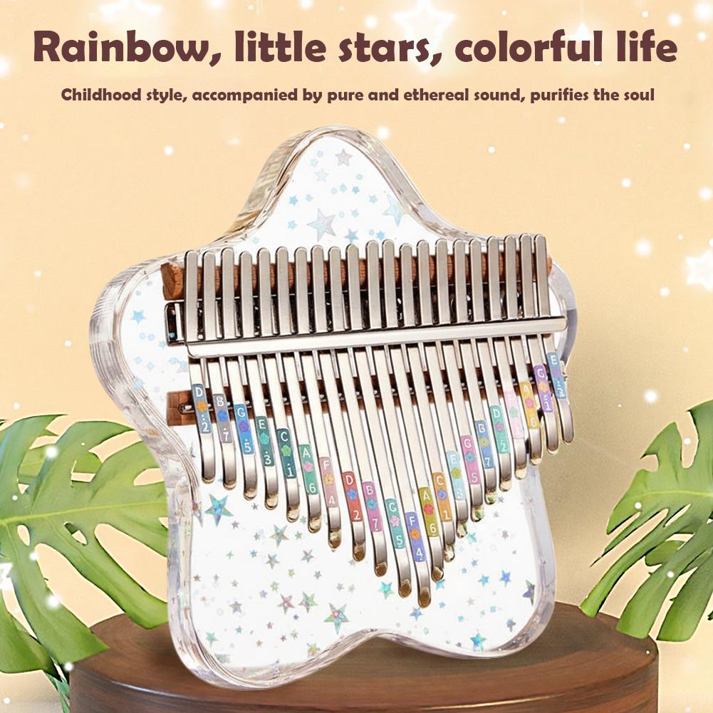 Musical Instrument Kit - 21/17 Keys Portable Finger PianoCrystal Clear