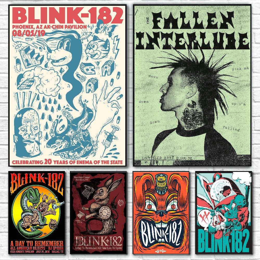 Musical Instrument Poster - Blink-182 Rock Band Poster Waterproof Wall
