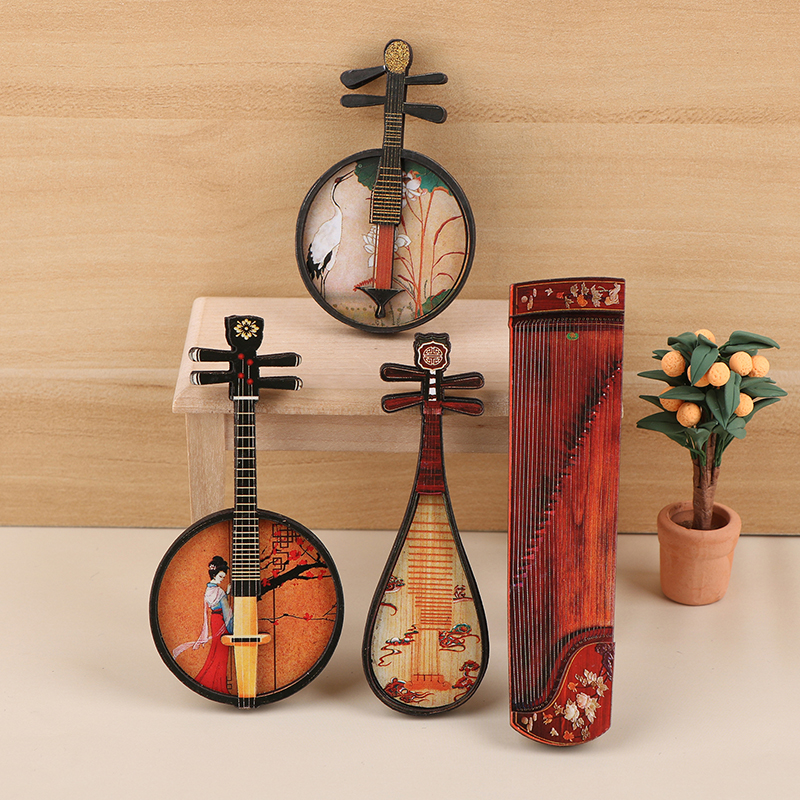 Musical Instrument Guzheng - 1/12 Dollhouse Pipa Guzheng Guqin Model