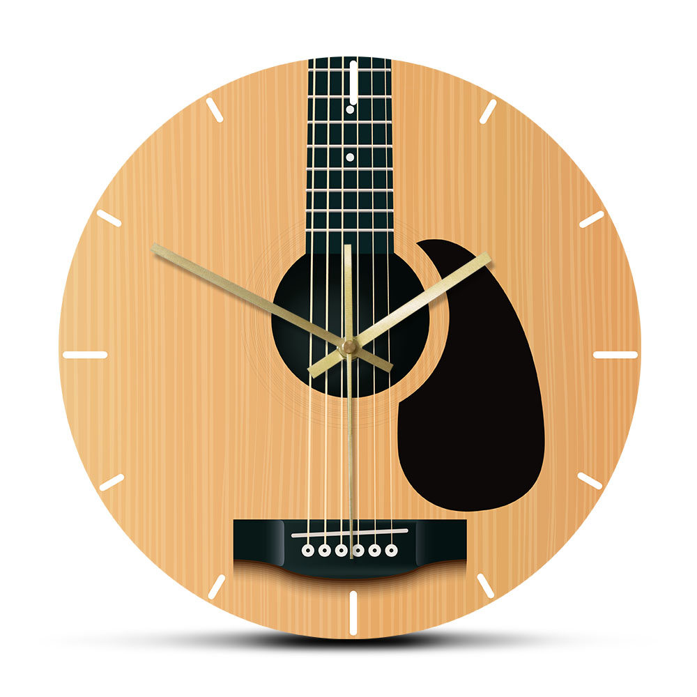 Musical Instrument Poster - Acoustic Guitar Decorative Wall Clock Music