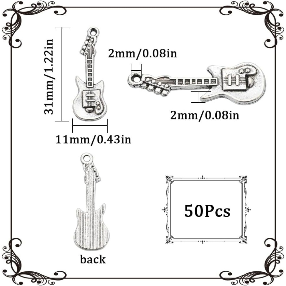 1 Box 50Pcs Vintage Guitar Cha - Musical Instrument Kit のレビューと価格