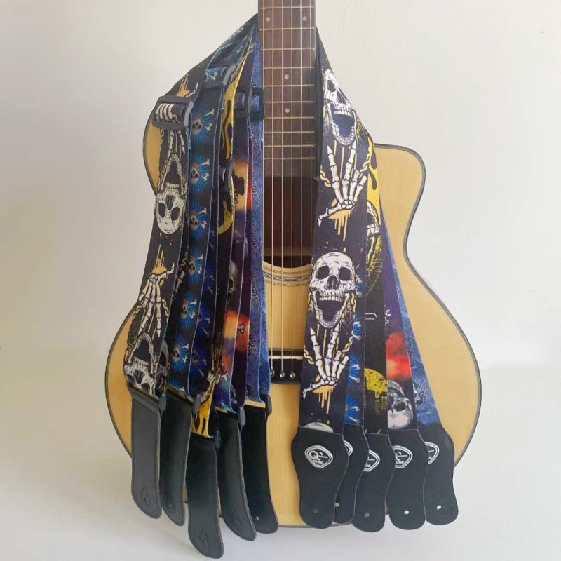 1pcs Skull Print Guitar Strap  - Musical Instrument Poster のレビューと価格