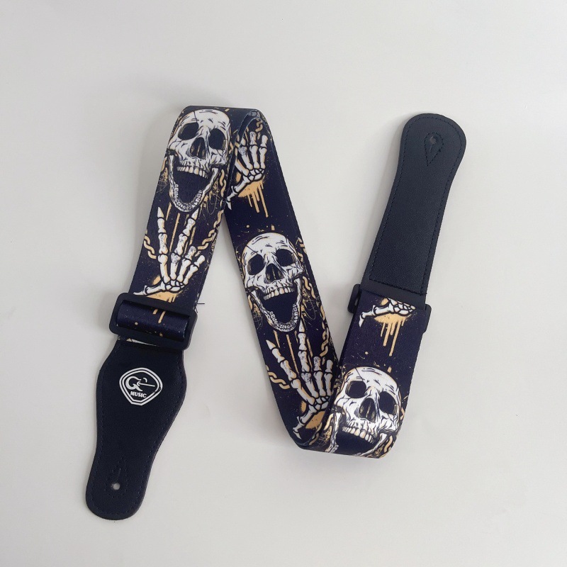 1pcs Skull Print Guitar Strap  - Musical Instrument Poster のレビューと価格