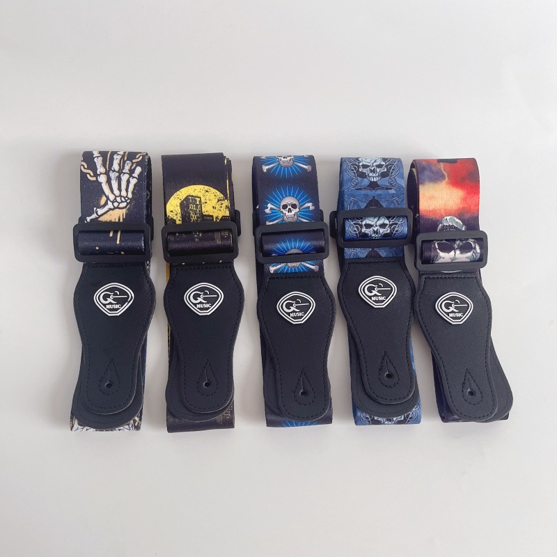 1pcs Skull Print Guitar Strap  - Musical Instrument Poster のレビューと価格