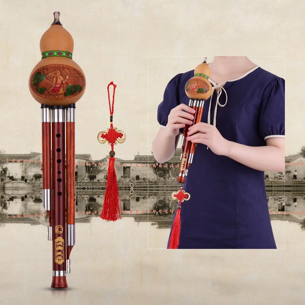 3-Tone C Key Hulusi Gourd Flut - Musical Instrument In Chinese のレビューと価格