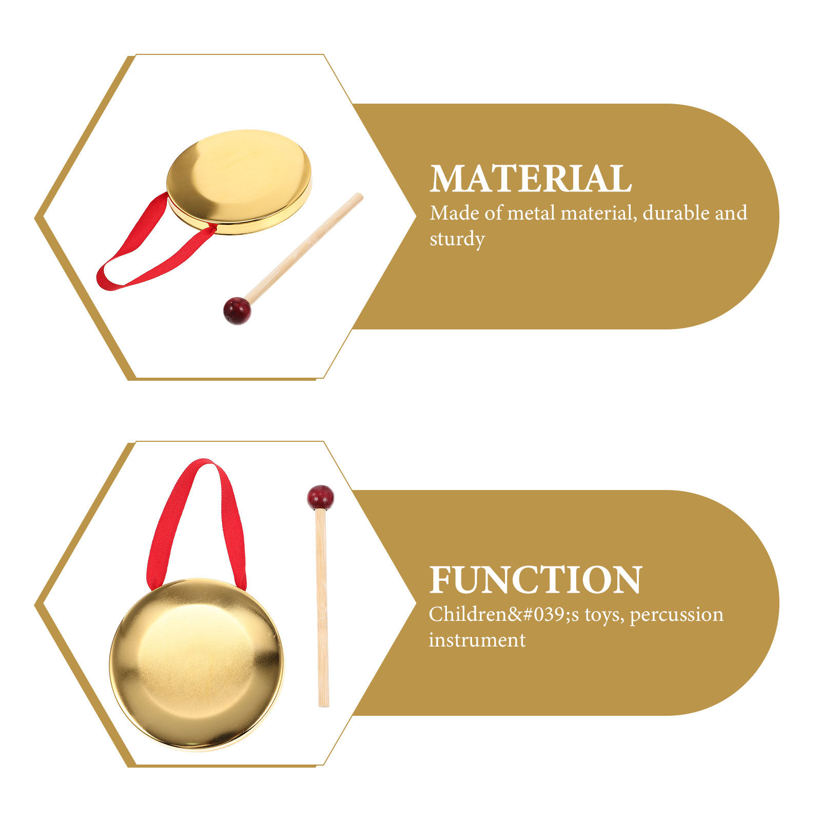 1Set Hand Held Gong with Malle - Musical Instrument In Chinese のレビューと価格