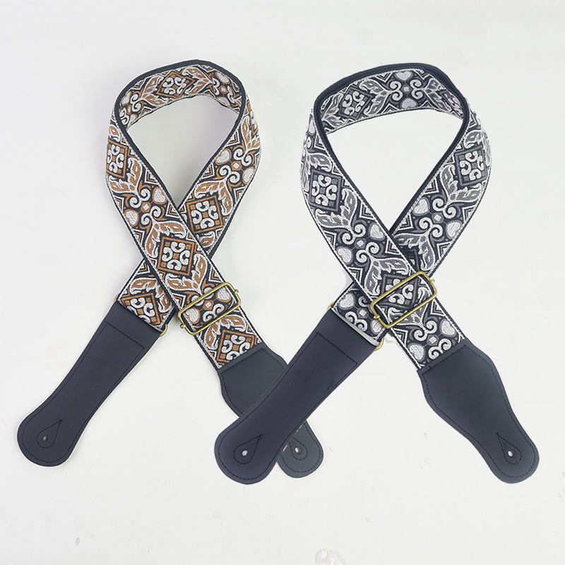 Guitar Strap Embroidered Print - Musical Instrument Art のレビューと価格