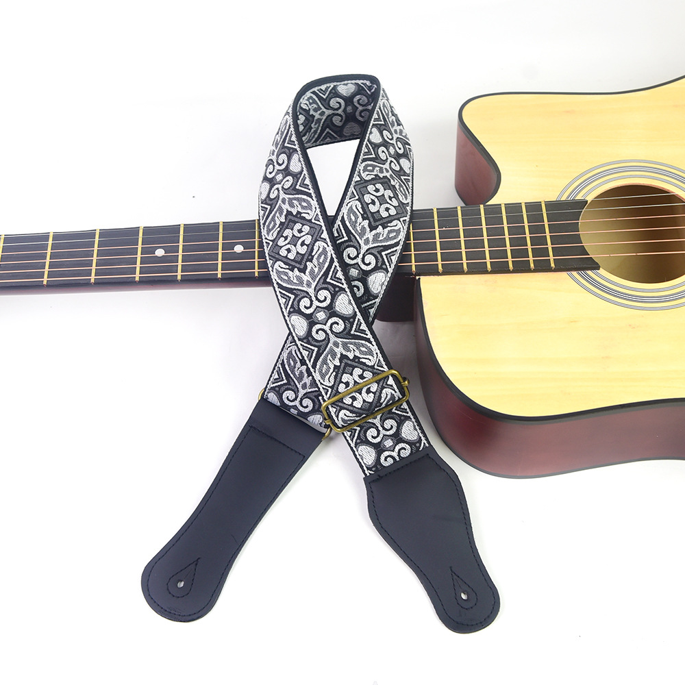 Guitar Strap Embroidered Print - Musical Instrument Art のレビューと価格