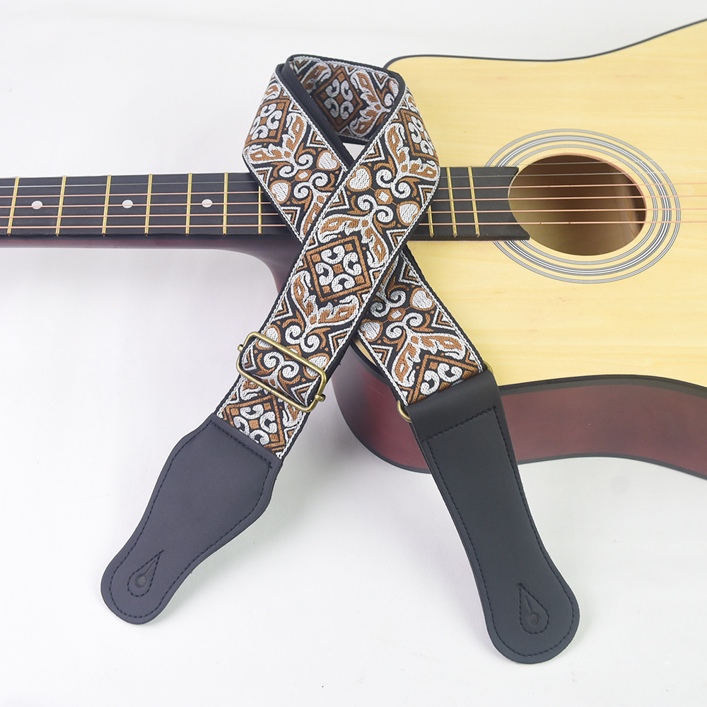 Guitar Strap Embroidered Print - Musical Instrument Art のレビューと価格