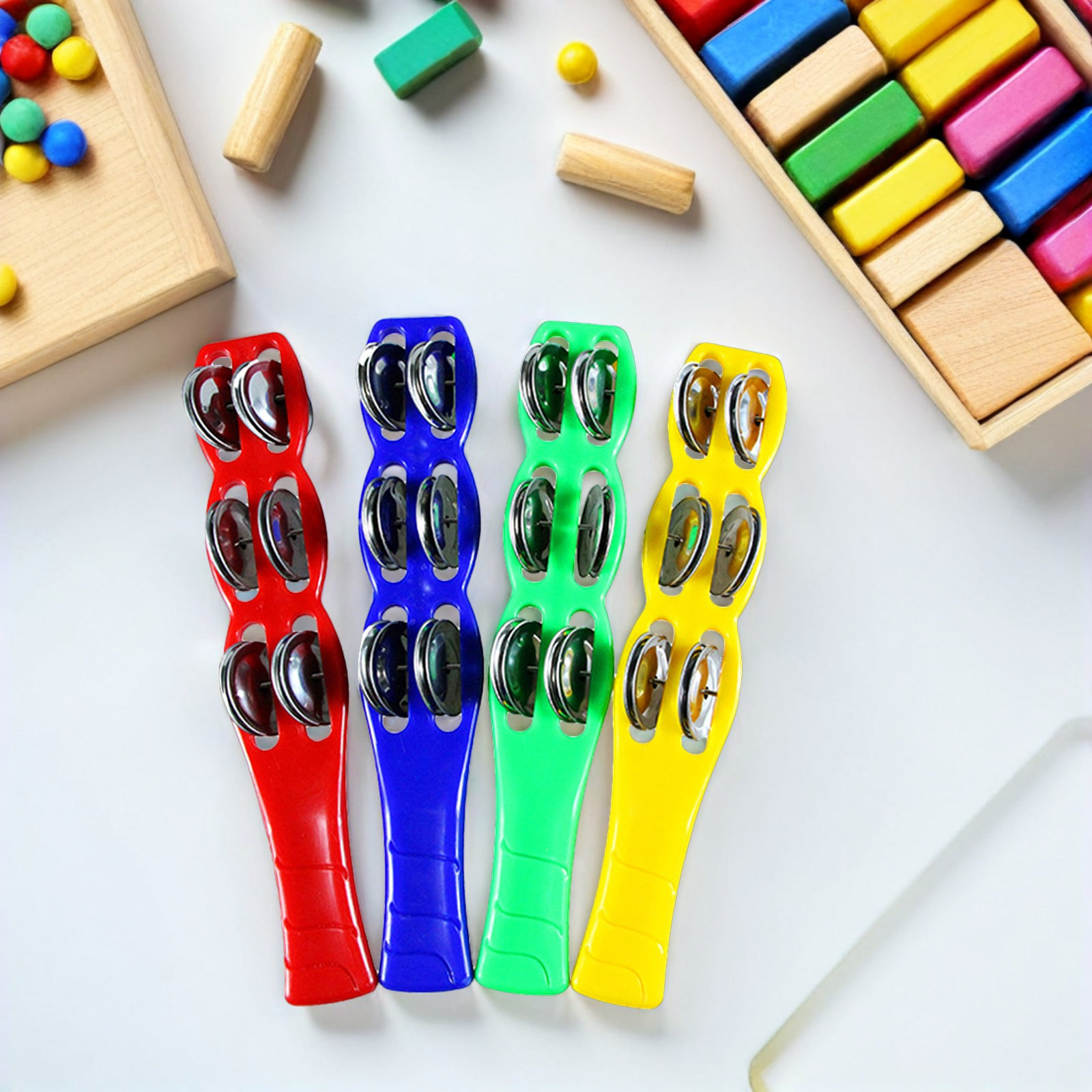 4Pcs Jingle Sticks Tambourine  - Musical Instrument I Play のレビューと価格