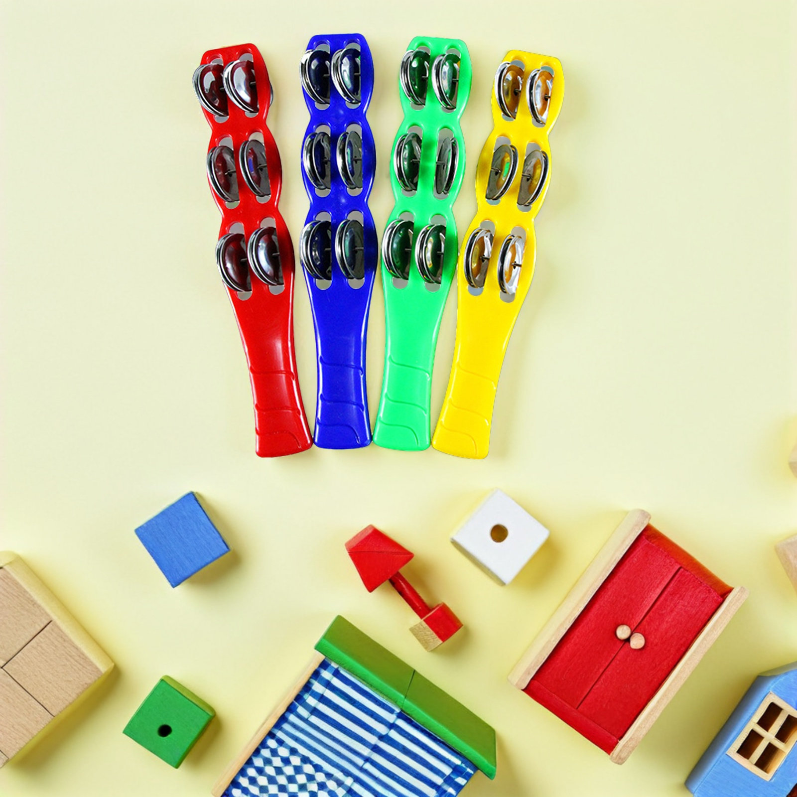 4Pcs Jingle Sticks Tambourine  - Musical Instrument I Play のレビューと価格